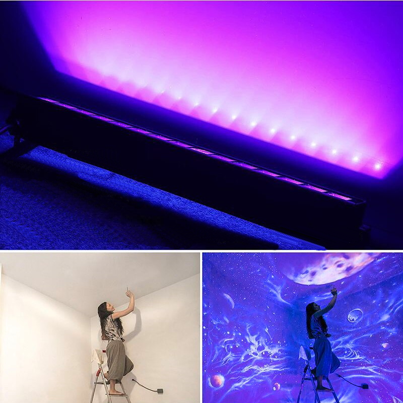 Ультрафиолетовая неоновая лампа (светильник) для дискотек и клубов, от которой светится все белое (белая одежда